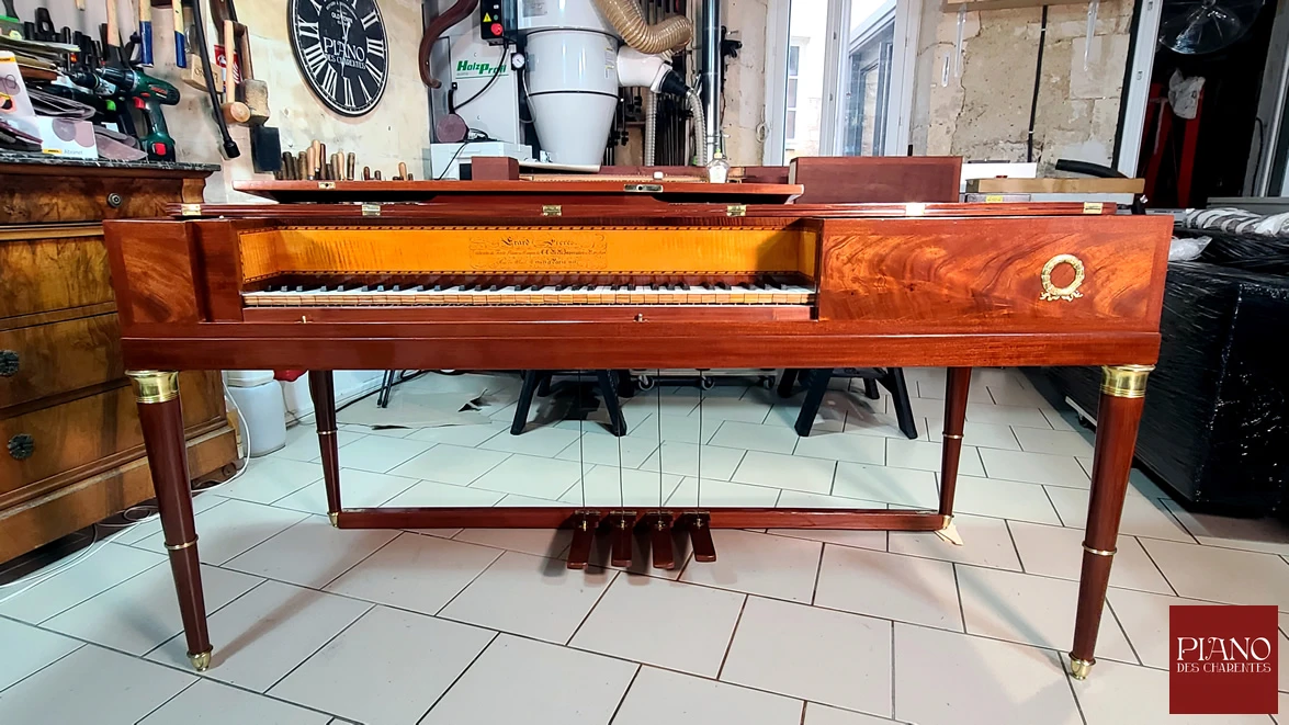 Piano forte ERARD Carré acajou de Cuba ronceux 1811